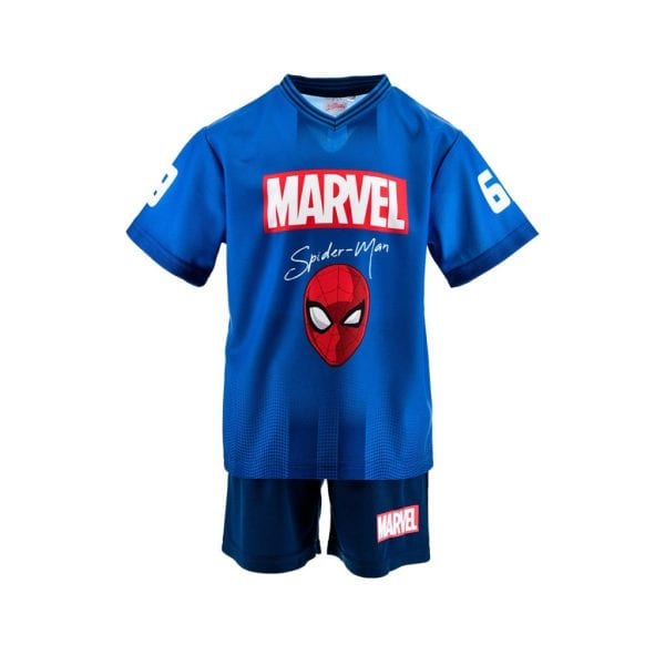 Conjunto de ropa infantil de Marvel Spider-Man en color azul y rojo.