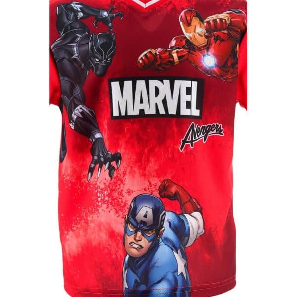 Camiseta infantil de Marvel con Iron Man, Capitán América y Pantera Negra.