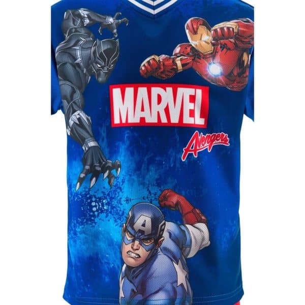 Camiseta de Marvel Avengers con Iron Man, Black Panther y Capitán América.