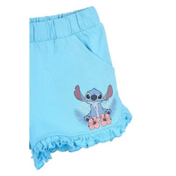 Pantalones cortos infantiles de color azul con diseño de Stitch de Lilo y Stitch.