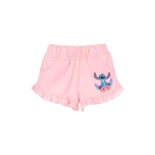 Pantalones cortos rosas con diseño de Stitch de Lilo y Stitch.