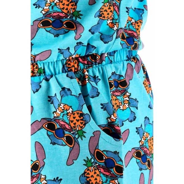 Pantalones de baño con estampado de perros y gafas de sol en azul.