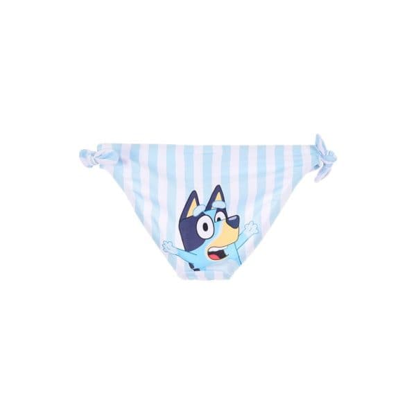 Pañuelo infantil con diseño de perro y rayas azules y blancas.