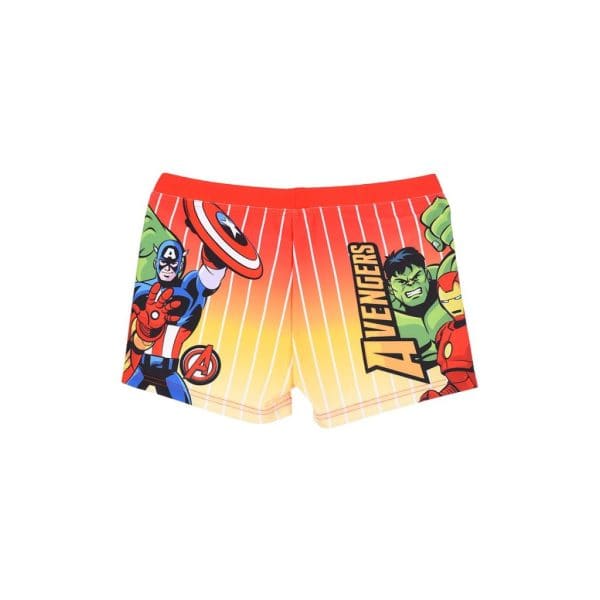 Bañador infantil con personajes de Marvel Avengers en colores vivos y diseño divertido.