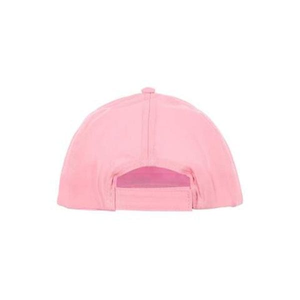 Gorra rosa de algodón con cierre ajustable en la parte trasera.