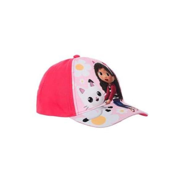 Gorra infantil con personaje de Dora la Exploradora y diseño de gato y flores.