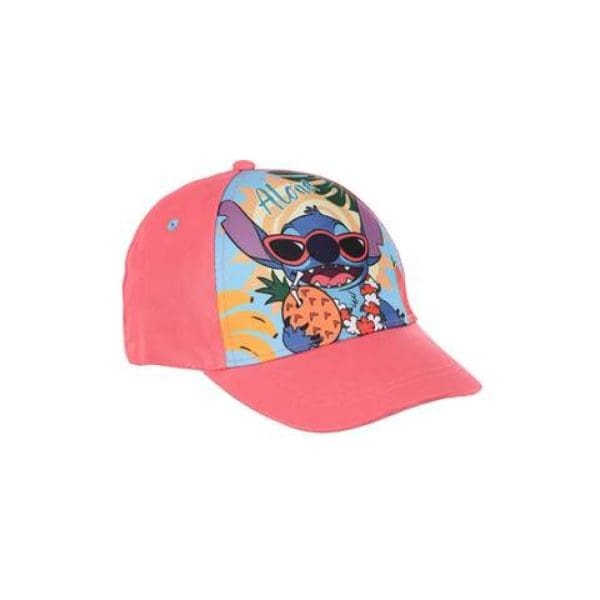 Gorra infantil con diseño de Stitch y piña en colores vivos y detalles divertidos.