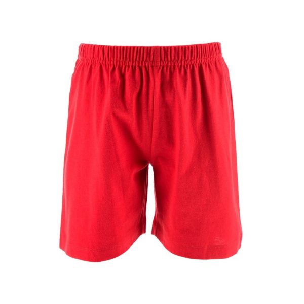 Pantalones cortos deportivos rojos de tela ligera y cómoda para entrenamiento.