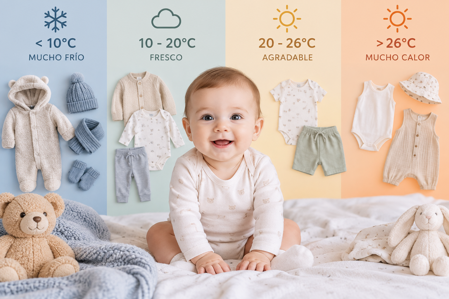Cómo vestir a un bebé según la temperatura